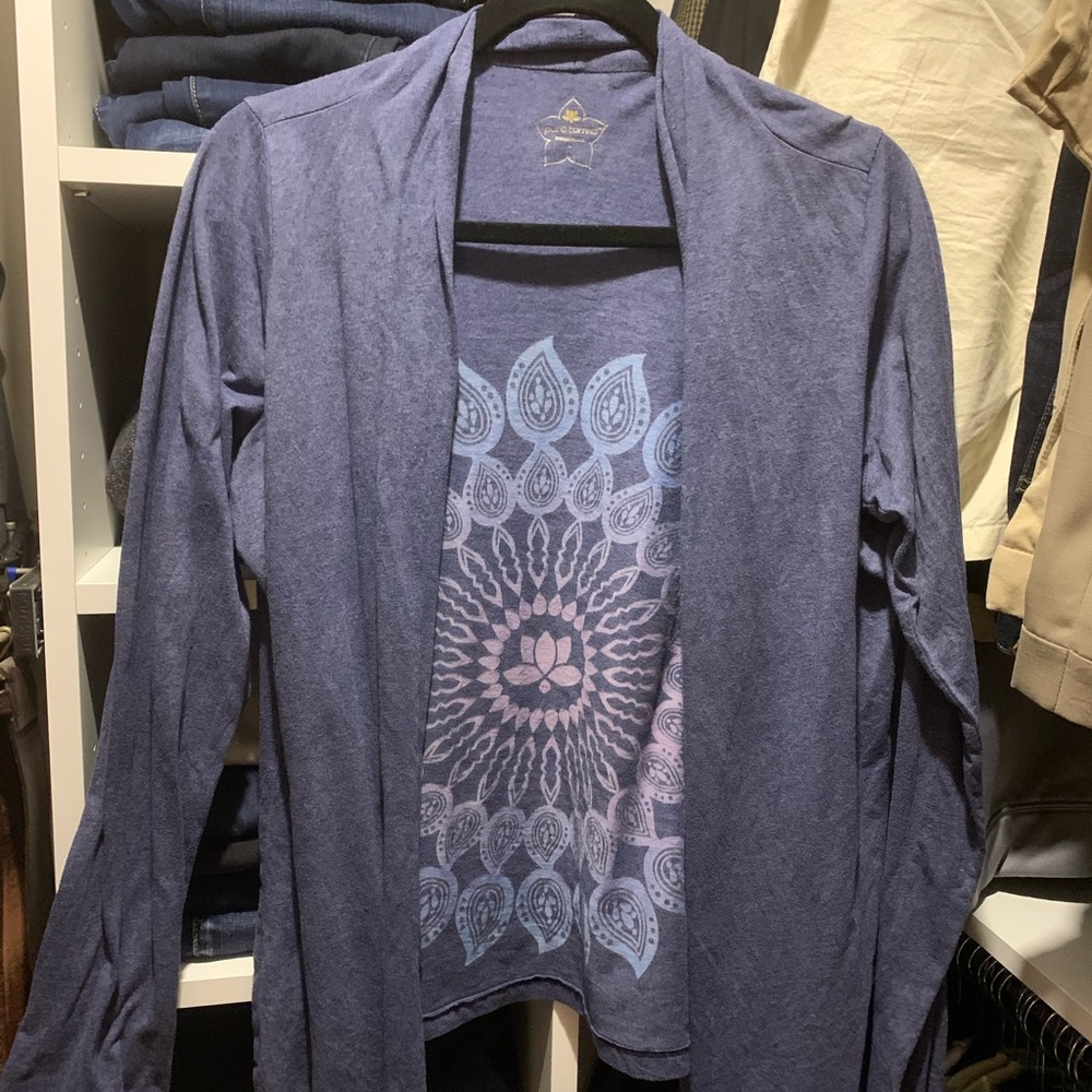 Blueish purple open front cotton shirt